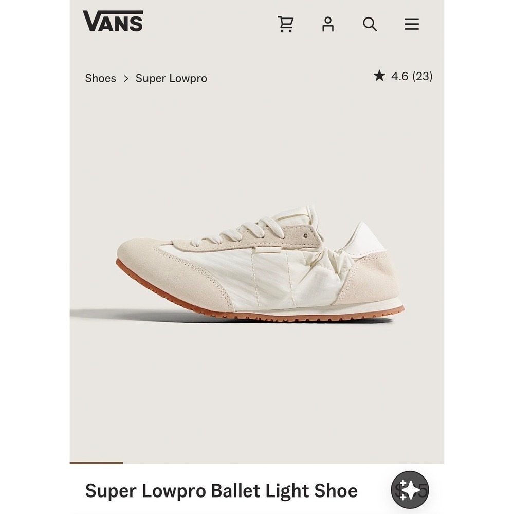 Vans Super Lowpro Ballet Light Shoes Cream Off White Retro Track Sneaker